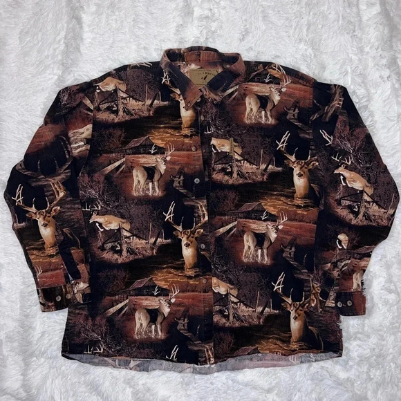 North River Vintage Hunting Button Up Deer / Buck Flannel Size XXL Deer Season - Picture 3 of 4